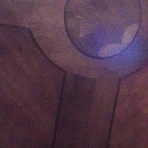 A rose wood queen size bed frame head board foot board and dresser and mirrow